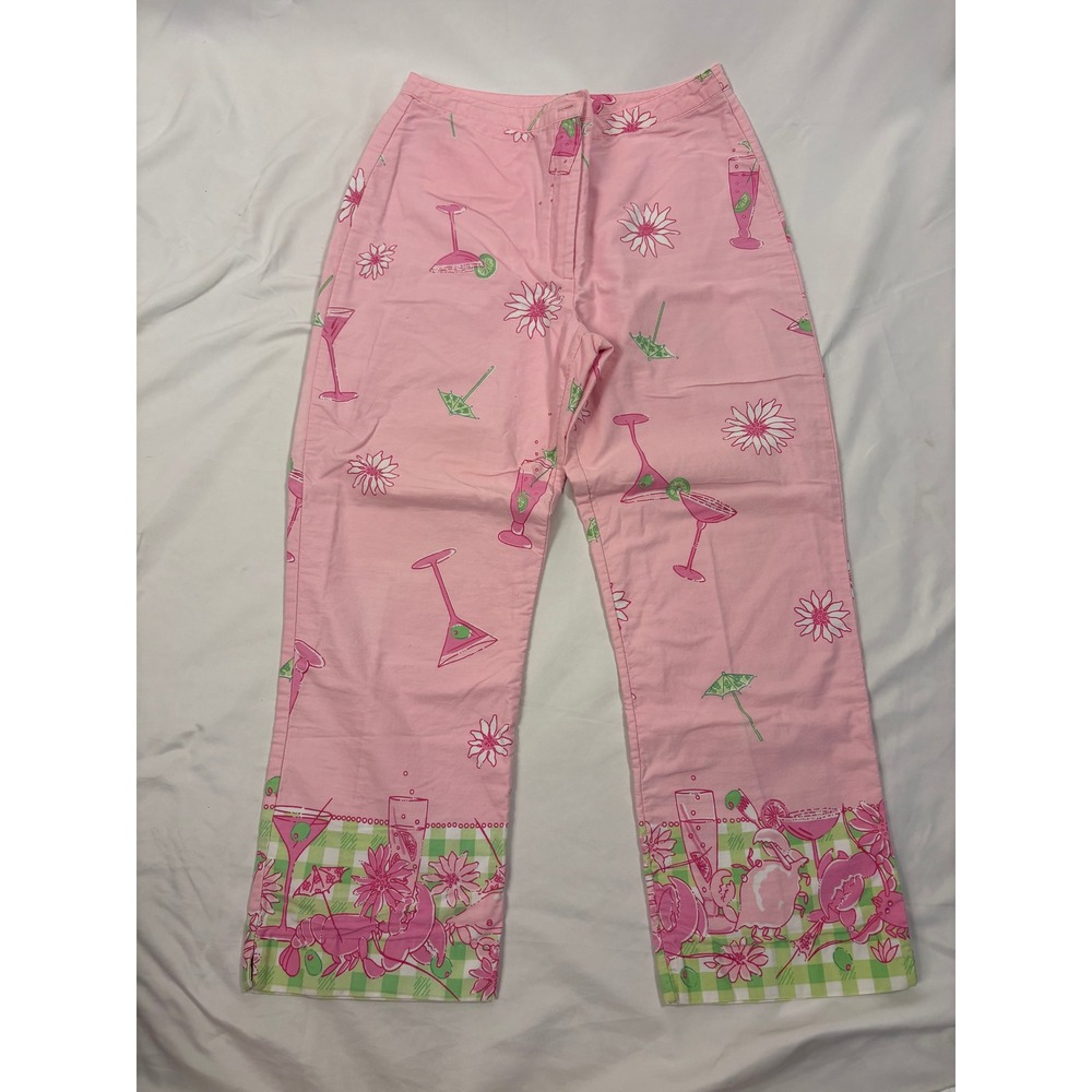 Vintage Lilly Pulitzer Size 8 Lobster Cocktail Pink Pants